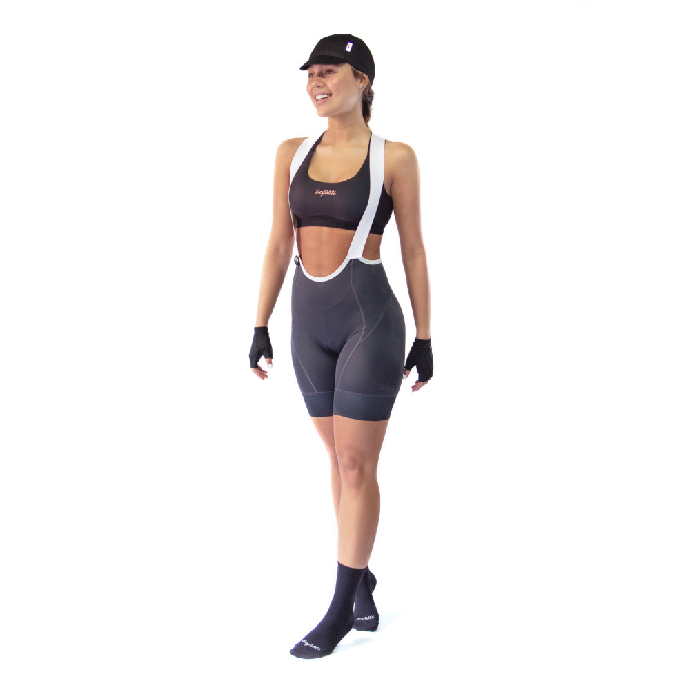BIB SHORTS WITH STRAP NAPLES FOR WOMEN GREY