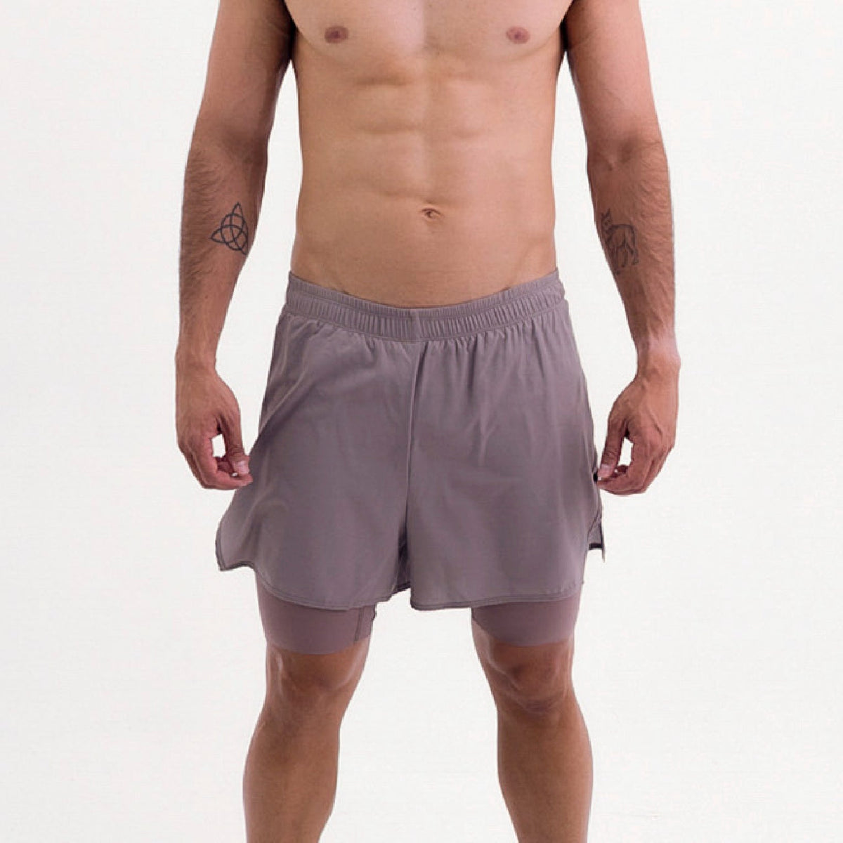 BREEZE BROWN MEN'S RUNNING & PADEL SHORTS