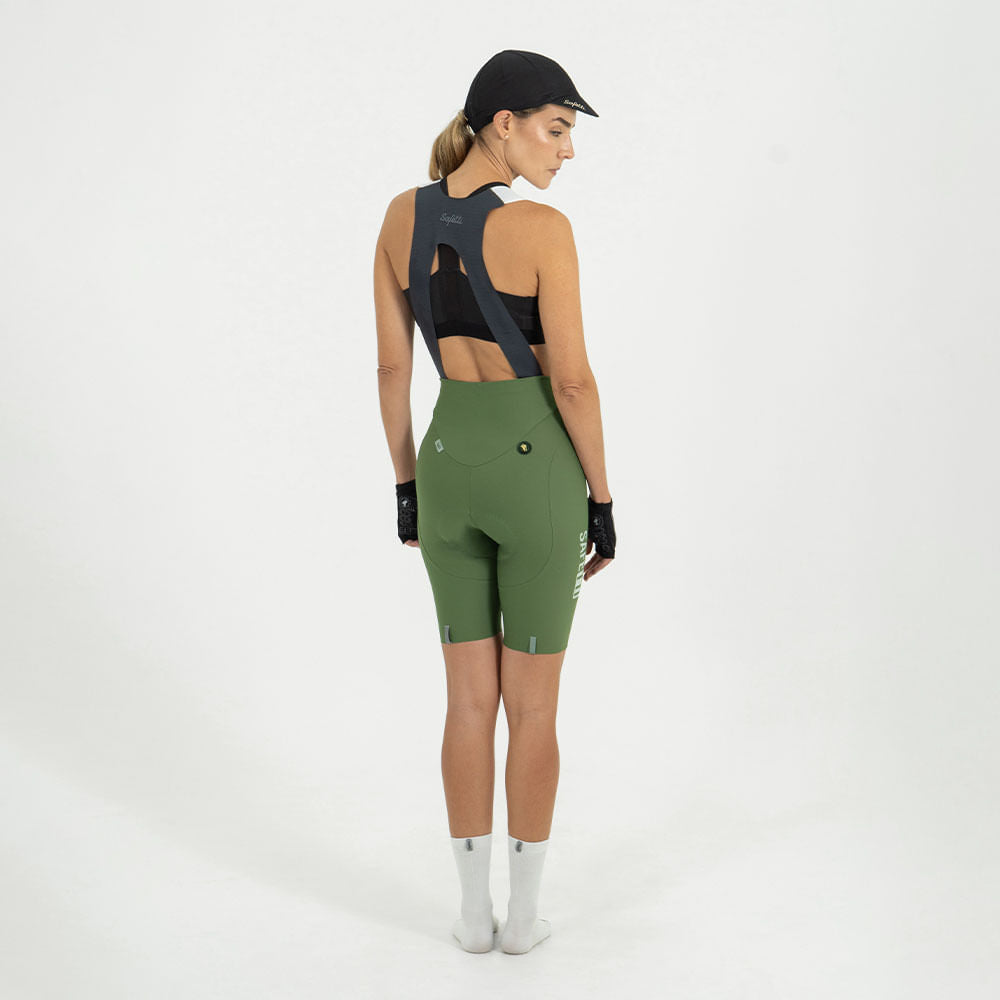 GIRONA OLIVE BIB SHORTS WITH STRAP FOR WOMEN