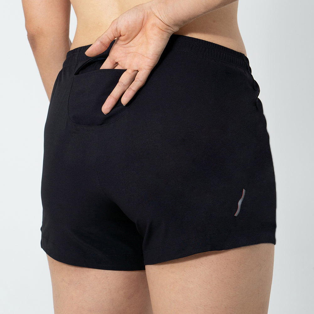 WOMEN'S SOLID COLOR MEZZANOTTE RUNNING SHORTS