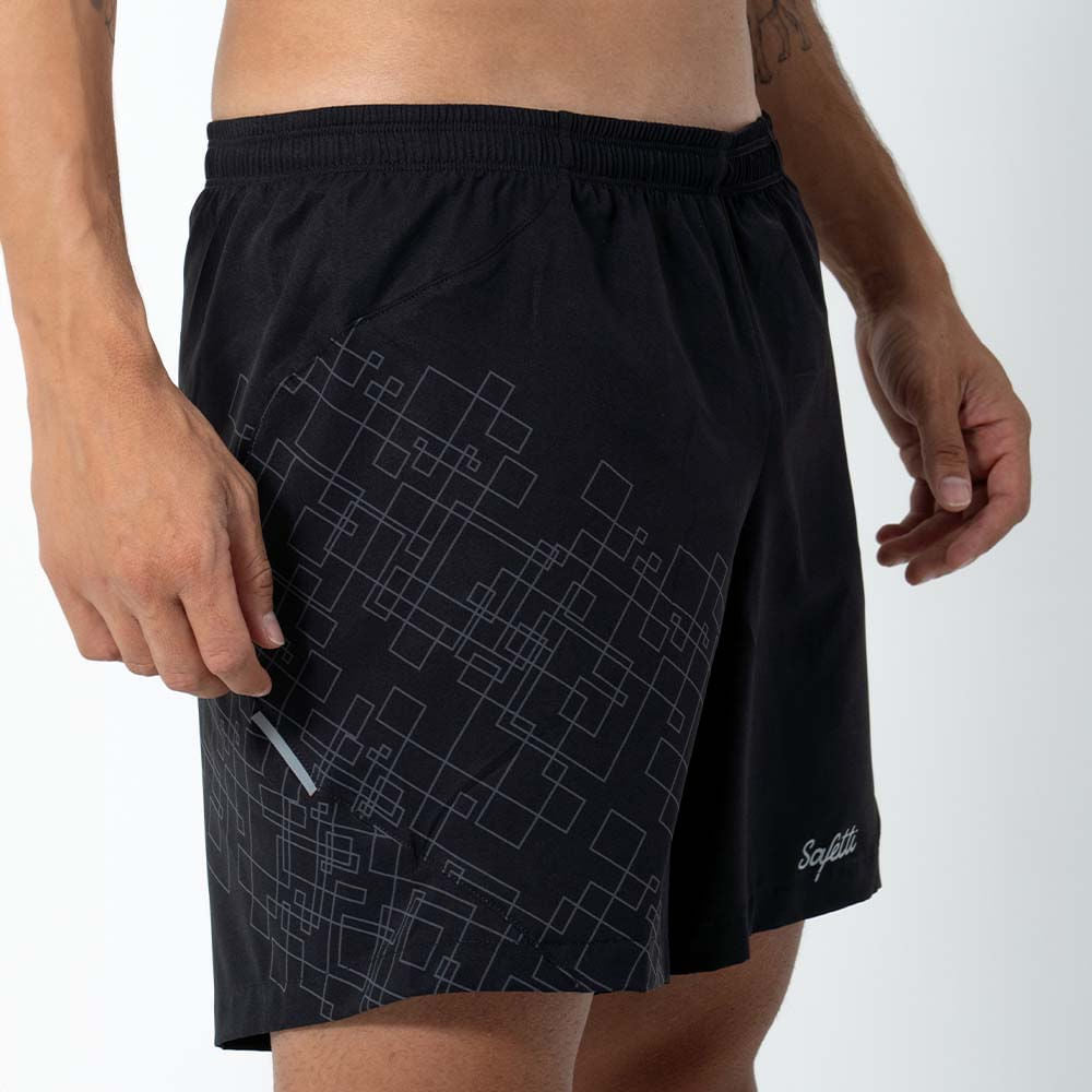 VENTURI LIGHT BLACK RUNNING SHORTS FOR MEN