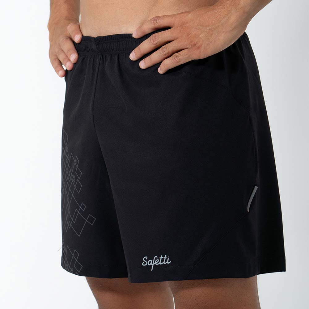 VENTURI LIGHT BLACK RUNNING SHORTS FOR MEN