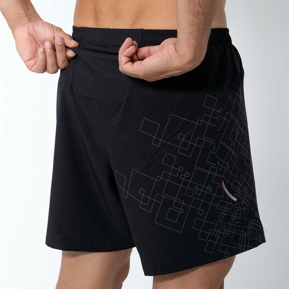 VENTURI LIGHT BLACK RUNNING SHORTS FOR MEN
