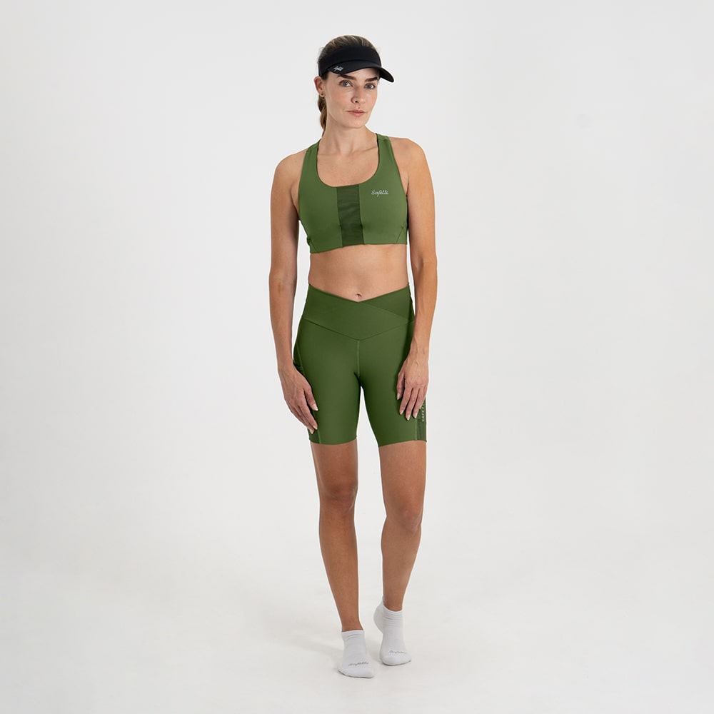 TITAN 2.0 OLIVE RUNNING SHORTS FOR WOMEN