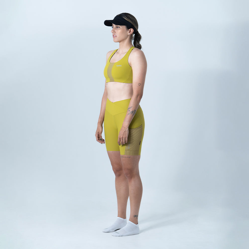 TITAN 2.0 LIME RUNNING SHORTS FOR WOMEN